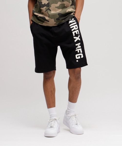 AVIREX（アヴィレックス）の「《WEB&DEPOT限定》VERTICAL LOGO SHORT PANTS / ロゴ ショーツ / AVIREX / アヴィレックス（スウェットパンツ・メンズ・グリーン系カモフラージュ/ライトグレー/ピンク/グレー系カモフラージュ/ブラック・XX-LARGE/X-LARGE/LARGE/MEDIUM/SMALL）」の6枚目の写真