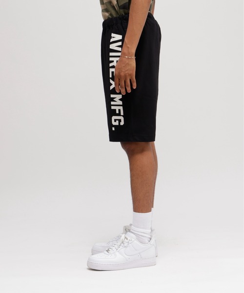 AVIREX（アヴィレックス）の「《WEB&DEPOT限定》VERTICAL LOGO SHORT PANTS / ロゴ ショーツ / AVIREX / アヴィレックス（スウェットパンツ・メンズ・グリーン系カモフラージュ/ライトグレー/ピンク/グレー系カモフラージュ/ブラック・XX-LARGE/X-LARGE/LARGE/MEDIUM/SMALL）」の8枚目の写真