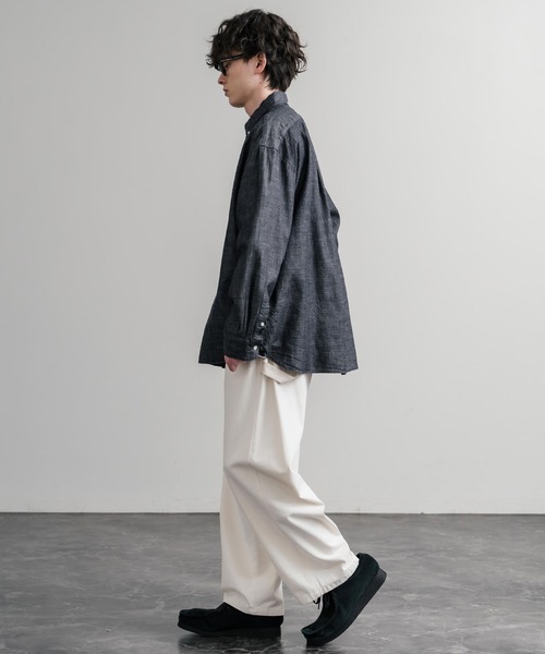 Audience(オーディエンス)の「Upscape Audience アップスケープオーディエンス 日本製 国産 「備中備後」6オンスセルヴィッチ 白耳デニム釦ダウンボクシーAライン長袖シャツ AUD6703(シャツ/ブラウス・メンズ・ダークインディゴブルー・L/M)」の20枚目の写真