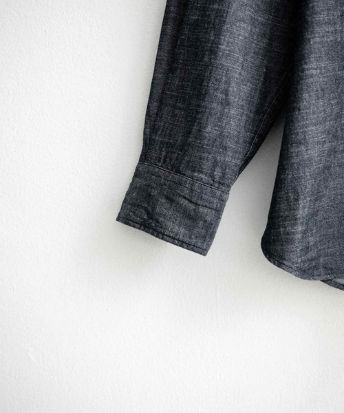 Audience(オーディエンス)の「Upscape Audience アップスケープオーディエンス 日本製 国産 「備中備後」6オンスセルヴィッチ 白耳デニム釦ダウンボクシーAライン長袖シャツ AUD6703(シャツ/ブラウス・メンズ・ダークインディゴブルー・L/M)」の14枚目の写真