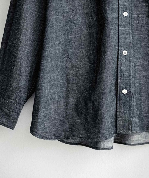 Audience(オーディエンス)の「Upscape Audience アップスケープオーディエンス 日本製 国産 「備中備後」6オンスセルヴィッチ 白耳デニム釦ダウンボクシーAライン長袖シャツ AUD6703(シャツ/ブラウス・メンズ・ダークインディゴブルー・L/M)」の2枚目の写真