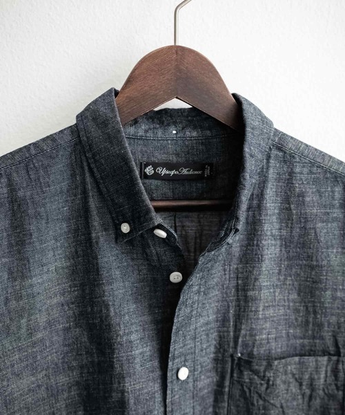 Audience(オーディエンス)の「Upscape Audience アップスケープオーディエンス 日本製 国産 「備中備後」6オンスセルヴィッチ 白耳デニム釦ダウンボクシーAライン長袖シャツ AUD6703(シャツ/ブラウス・メンズ・ダークインディゴブルー・L/M)」の4枚目の写真