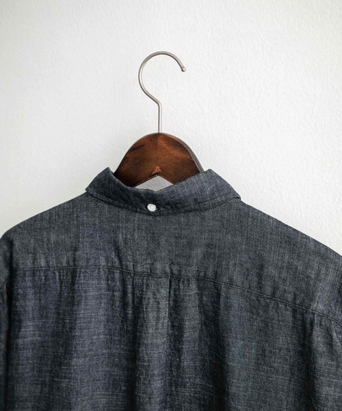 Audience(オーディエンス)の「Upscape Audience アップスケープオーディエンス 日本製 国産 「備中備後」6オンスセルヴィッチ 白耳デニム釦ダウンボクシーAライン長袖シャツ AUD6703(シャツ/ブラウス・メンズ・ダークインディゴブルー・L/M)」の5枚目の写真