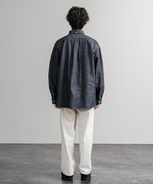Audience(オーディエンス)の「Upscape Audience アップスケープオーディエンス 日本製 国産 「備中備後」6オンスセルヴィッチ 白耳デニム釦ダウンボクシーAライン長袖シャツ AUD6703(シャツ/ブラウス・メンズ・ダークインディゴブルー・L/M)」の11枚目の写真