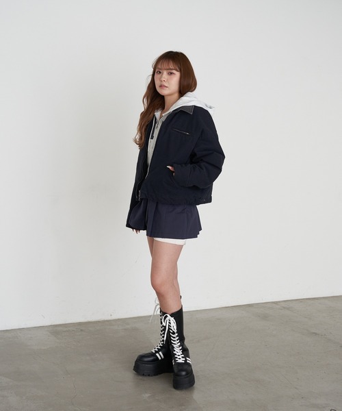 RAY CASSIN(レイカズン)の「ロゴパッチワークパーカー(パーカー・レディース・ホワイト系その他/ホワイト/ネイビー/グレー系その他2・FREE)」の7枚目の写真