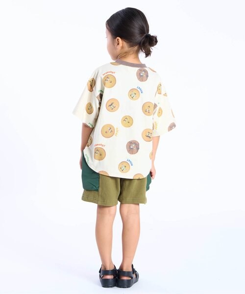 F.O.KIDS(エフオーキッズ)の「総柄Tシャツ_ジュニア対応(Tシャツ/カットソー・キッズ・キナリ/パープル/オフホワイト・110/100/90/80/140/130/120)」の5枚目の写真
