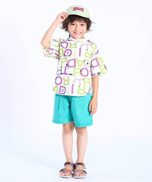 F.O.KIDS(エフオーキッズ)の「総柄Tシャツ_ジュニア対応(Tシャツ/カットソー・キッズ・キナリ/パープル/オフホワイト・110/100/90/80/140/130/120)」の6枚目の写真