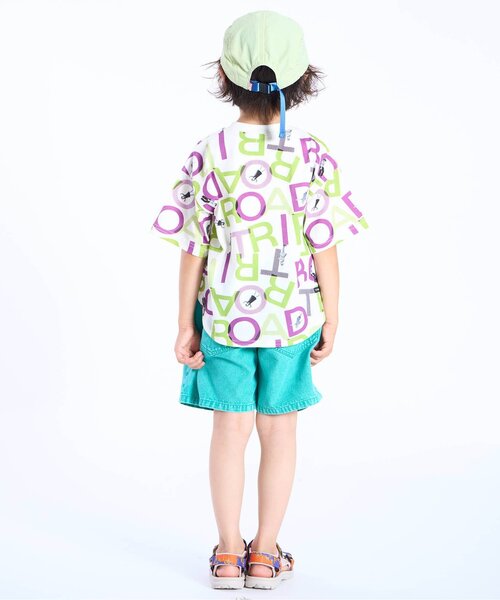 F.O.KIDS(エフオーキッズ)の「総柄Tシャツ_ジュニア対応(Tシャツ/カットソー・キッズ・キナリ/パープル/オフホワイト・110/100/90/80/140/130/120)」の7枚目の写真