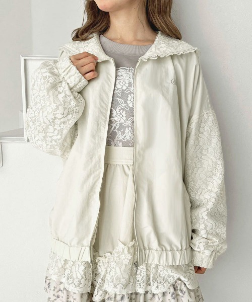 F i.n.t（フィント）の「【セットアップ対応】レースセーラー衿ブルゾン（ブルゾン・レディース・オフホワイト/ホワイト×パープル・FREE）」の10枚目の写真