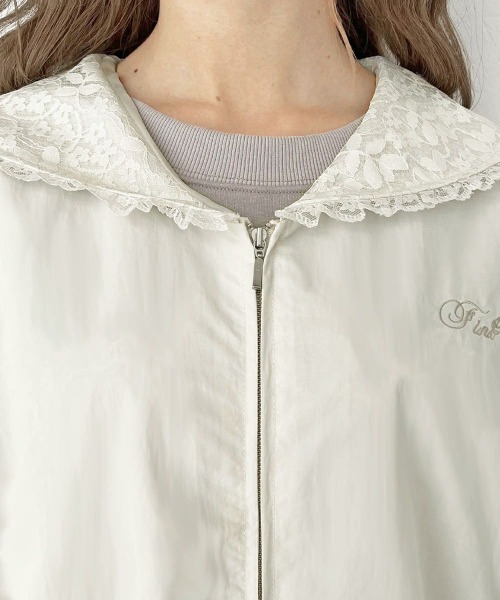 F i.n.t（フィント）の「【セットアップ対応】レースセーラー衿ブルゾン（ブルゾン・レディース・オフホワイト/ホワイト×パープル・FREE）」の11枚目の写真