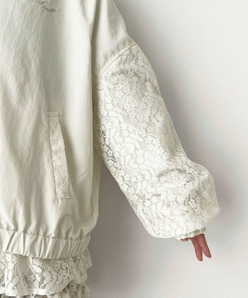 F i.n.t（フィント）の「【セットアップ対応】レースセーラー衿ブルゾン（ブルゾン・レディース・オフホワイト/ホワイト×パープル・FREE）」の13枚目の写真