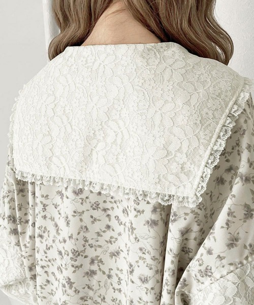 F i.n.t（フィント）の「【セットアップ対応】レースセーラー衿ブルゾン（ブルゾン・レディース・オフホワイト/ホワイト×パープル・FREE）」の6枚目の写真