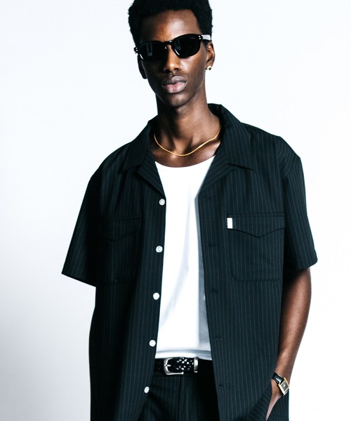 CRIMIE（クライミー）の「TAILORED S/S SHIRT _ PIN STRIPE EASY CARE（シャツ/ブラウス・メンズ・ブラック/チャコールグレー・M/L/XL/XXL）」の2枚目の写真