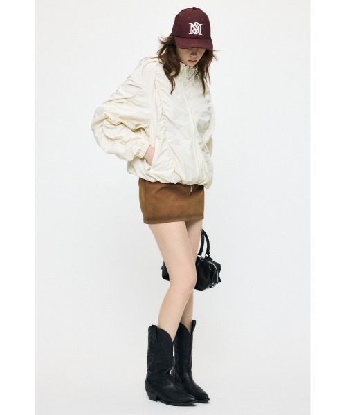 MOUSSY(マウジー)の「【26年SS新作】SHIRRING OVER NYLON ブルゾン(ブルゾン・レディース・ブラック/カーキ/キナリ・1/2)」の12枚目の写真