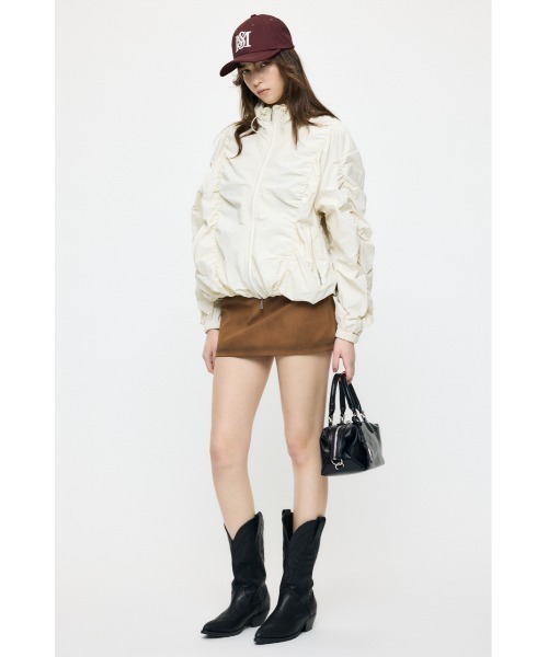 MOUSSY(マウジー)の「【26年SS新作】SHIRRING OVER NYLON ブルゾン(ブルゾン・レディース・ブラック/カーキ/キナリ・1/2)」の13枚目の写真