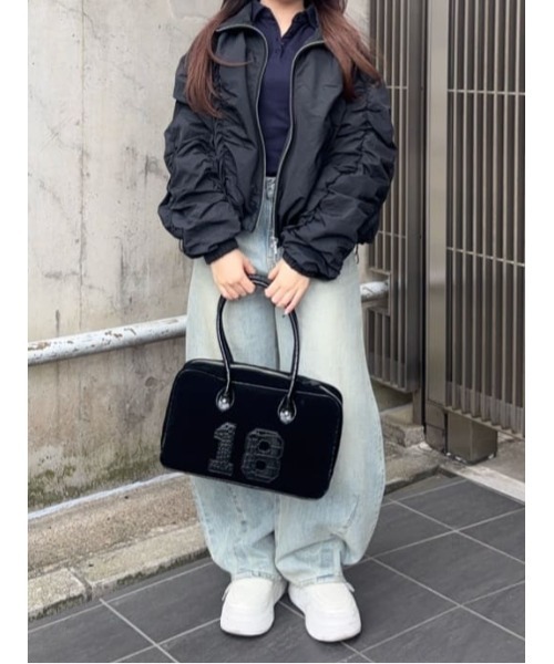 moussy SHIRRING OVER NYLON ブルゾン　ブラック　1 MOUSSY | SHIRRING OVER NYLON ブルゾン (ブルゾン ) |SHEL'TTER WEBSTORE