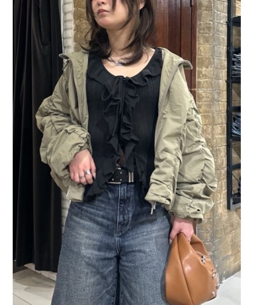 セール】【26年SS新作】SHIRRING OVER NYLON ブルゾン（ブルゾン
