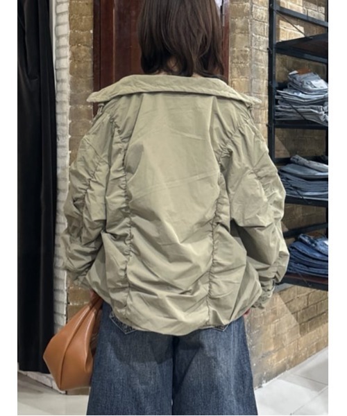セール】【26年SS新作】SHIRRING OVER NYLON ブルゾン（ブルゾン
