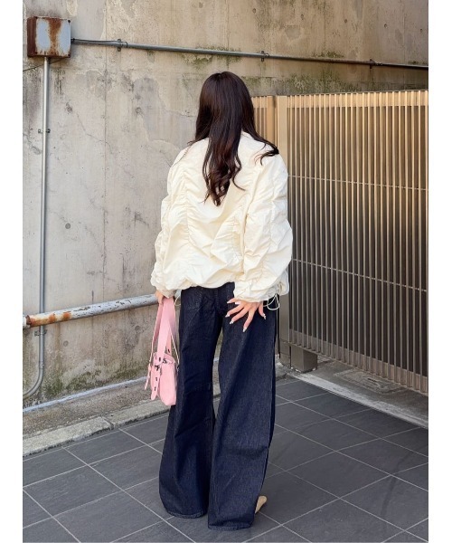 セール】【26年SS新作】SHIRRING OVER NYLON ブルゾン（ブルゾン