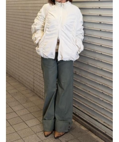 セール】【26年SS新作】SHIRRING OVER NYLON ブルゾン（ブルゾン