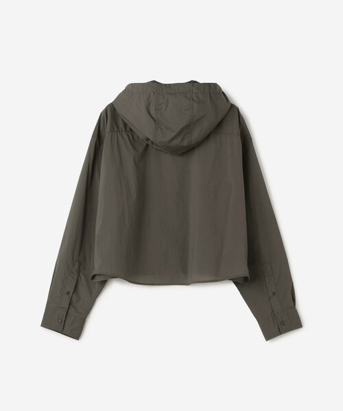 GYMPHLEX（ジムフレックス）の「Gymphlex |  ナイロン フードシャツジャケット WOMEN（シャツ/ブラウス・レディース・ホワイト/チャコール・14）」の4枚目の写真