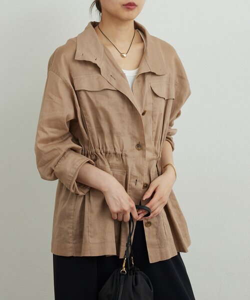 GALLARDAGALANTE(ガリャルダガランテ)の「【WEB限定リバイバル】シアーミリタリージャケット(その他アウター・レディース・グレイッシュベージュ/ブラック/ブラウン/カーキ・FREE)」の3枚目の写真