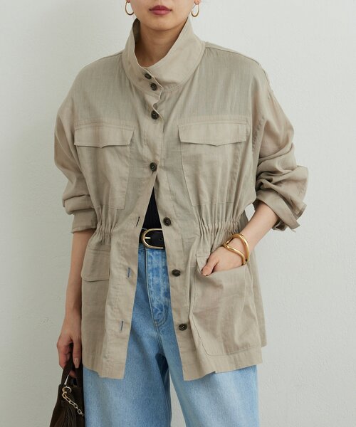 GALLARDAGALANTE(ガリャルダガランテ)の「【WEB限定リバイバル】シアーミリタリージャケット(その他アウター・レディース・グレイッシュベージュ/ブラック/ブラウン/カーキ・FREE)」の4枚目の写真