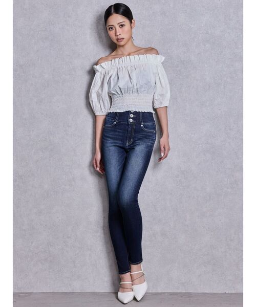 GYDA（ジェイダ）の「2WAYギャザーオフショルコルセットブラウス（シャツ/ブラウス・レディース・その他1/ベージュ/オフホワイト・FREE）」の4枚目の写真