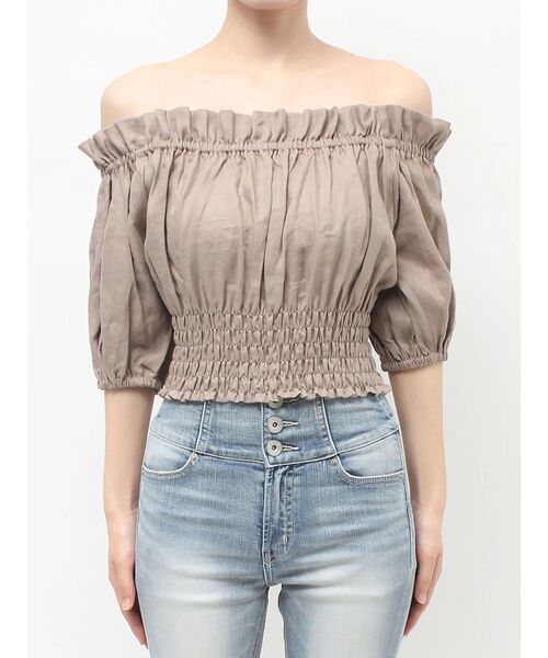 GYDA（ジェイダ）の「2WAYギャザーオフショルコルセットブラウス（シャツ/ブラウス・レディース・その他1/ベージュ/オフホワイト・FREE）」の13枚目の写真