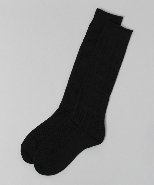 JEANASIS（ジーナシス）の「レースアミソックス/652867（ソックス/靴下・レディース・ホワイト/ブラック・FREE）」の2枚目の写真