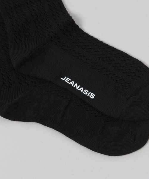 JEANASIS（ジーナシス）の「レースアミソックス/652867（ソックス/靴下・レディース・ホワイト/ブラック・FREE）」の6枚目の写真