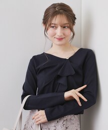 index | アシメラッフルフリルトップス【洗濯機OK】(Tシャツ/カットソー)