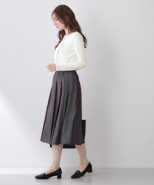 index（インデックス）の「アシメラッフルフリルトップス【洗濯機OK】（Tシャツ/カットソー・レディース・ネイビー/サンドベージュ/オフホワイト・36/42/40/38）」の13枚目の写真