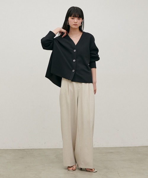LARUTA(ラルータ)の「【LARUTA】サンディカットジャージーカーデ(カーディガン/ボレロ・レディース・オフホワイト/ブラック/ネイビー・MEDIUM)」の15枚目の写真