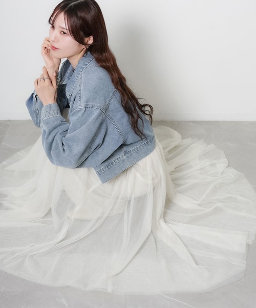 Riberry（リベリー）の「ボリュームチュールスカート（スカート・レディース・アイボリー/ブラック/グレー・MEDIUM）」の2枚目の写真