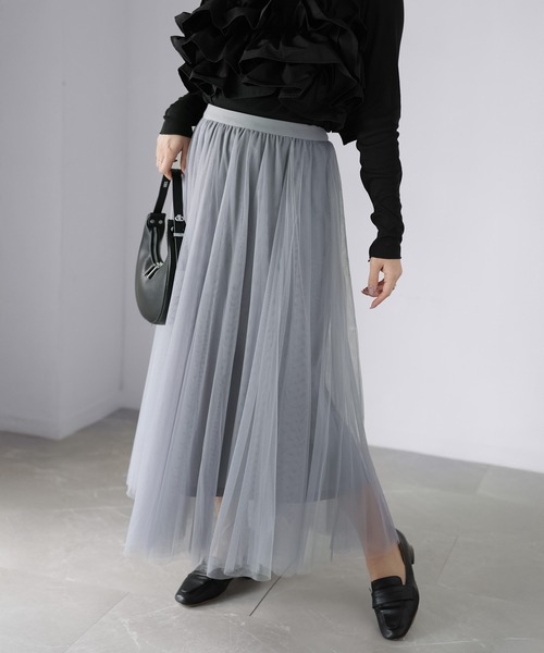 Riberry（リベリー）の「ボリュームチュールスカート（スカート・レディース・アイボリー/ブラック/グレー・MEDIUM）」の12枚目の写真