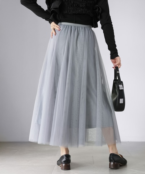 Riberry（リベリー）の「ボリュームチュールスカート（スカート・レディース・アイボリー/ブラック/グレー・MEDIUM）」の14枚目の写真