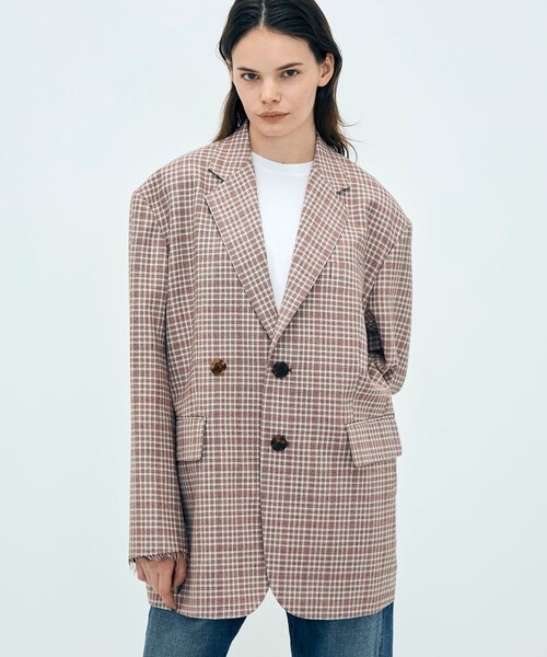 EDITION（エディション）の「edition pourell ウールマルチチェック ジャケット（テーラードジャケット・レディース・レッド系その他/ブルー系その他2・36/34）」の4枚目の写真