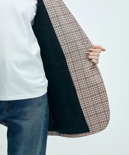 EDITION（エディション）の「edition pourell ウールマルチチェック ジャケット（テーラードジャケット・レディース・レッド系その他/ブルー系その他2・36/34）」の7枚目の写真