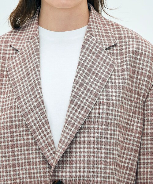 EDITION（エディション）の「edition pourell ウールマルチチェック ジャケット（テーラードジャケット・レディース・レッド系その他/ブルー系その他2・36/34）」の8枚目の写真