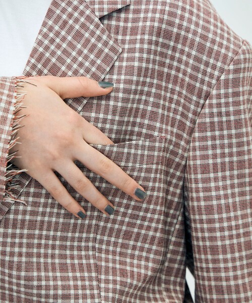EDITION（エディション）の「edition pourell ウールマルチチェック ジャケット（テーラードジャケット・レディース・レッド系その他/ブルー系その他2・36/34）」の9枚目の写真