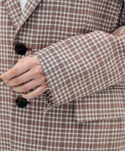 EDITION（エディション）の「edition pourell ウールマルチチェック ジャケット（テーラードジャケット・レディース・レッド系その他/ブルー系その他2・36/34）」の10枚目の写真