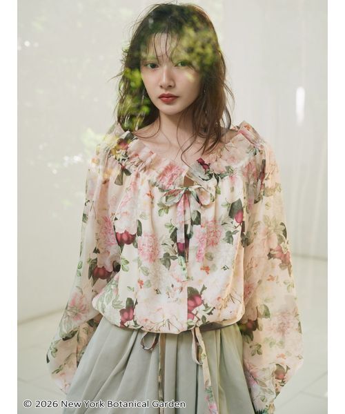 SNIDEL（スナイデル）の「NYBG 2wayギャザーブラウス（シャツ/ブラウス・レディース・ホワイト/マルチ/ライトピンク・F）」の4枚目の写真