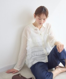 KATHARINE ROSS | 【KATHARINE ROSS】メッシュフリルニットシャツ(シャツ/ブラウス)