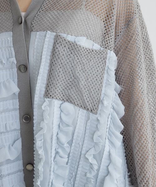 KATHARINE ROSS（キャサリンロス）の「【KATHARINE ROSS】メッシュフリルニットシャツ（シャツ/ブラウス・レディース・ホワイト/グレー・FREE）」の17枚目の写真