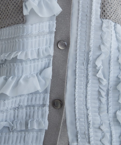 KATHARINE ROSS（キャサリンロス）の「【KATHARINE ROSS】メッシュフリルニットシャツ（シャツ/ブラウス・レディース・ホワイト/グレー・FREE）」の20枚目の写真