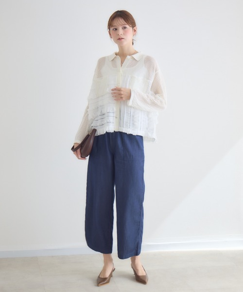 KATHARINE ROSS（キャサリンロス）の「【KATHARINE ROSS】メッシュフリルニットシャツ（シャツ/ブラウス・レディース・ホワイト/グレー・FREE）」の21枚目の写真