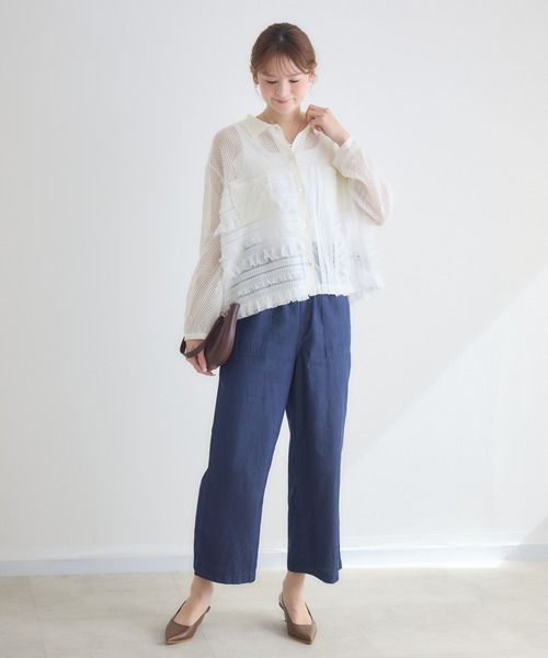 KATHARINE ROSS（キャサリンロス）の「【KATHARINE ROSS】メッシュフリルニットシャツ（シャツ/ブラウス・レディース・ホワイト/グレー・FREE）」の22枚目の写真