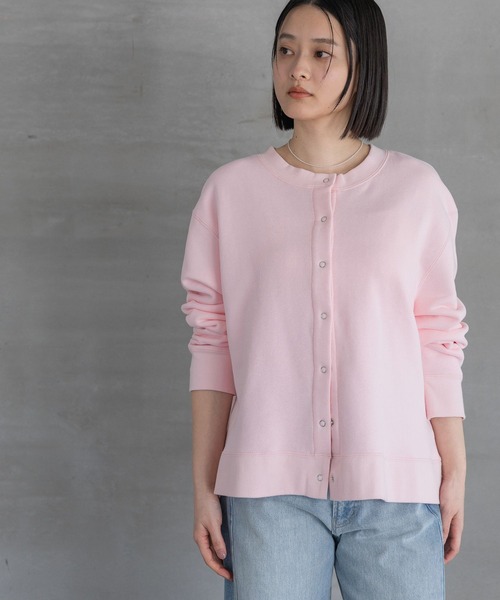 A part by(アパートバイ)の「【WEB限定】スエットスナップボタンカーディガン(スウェット・レディース・アイボリー/ブラック/ライトピンク・FREE)」の3枚目の写真