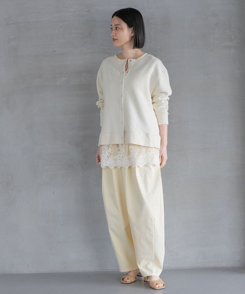 A part by(アパートバイ)の「【WEB限定】スエットスナップボタンカーディガン(スウェット・レディース・アイボリー/ブラック/ライトピンク・FREE)」の5枚目の写真